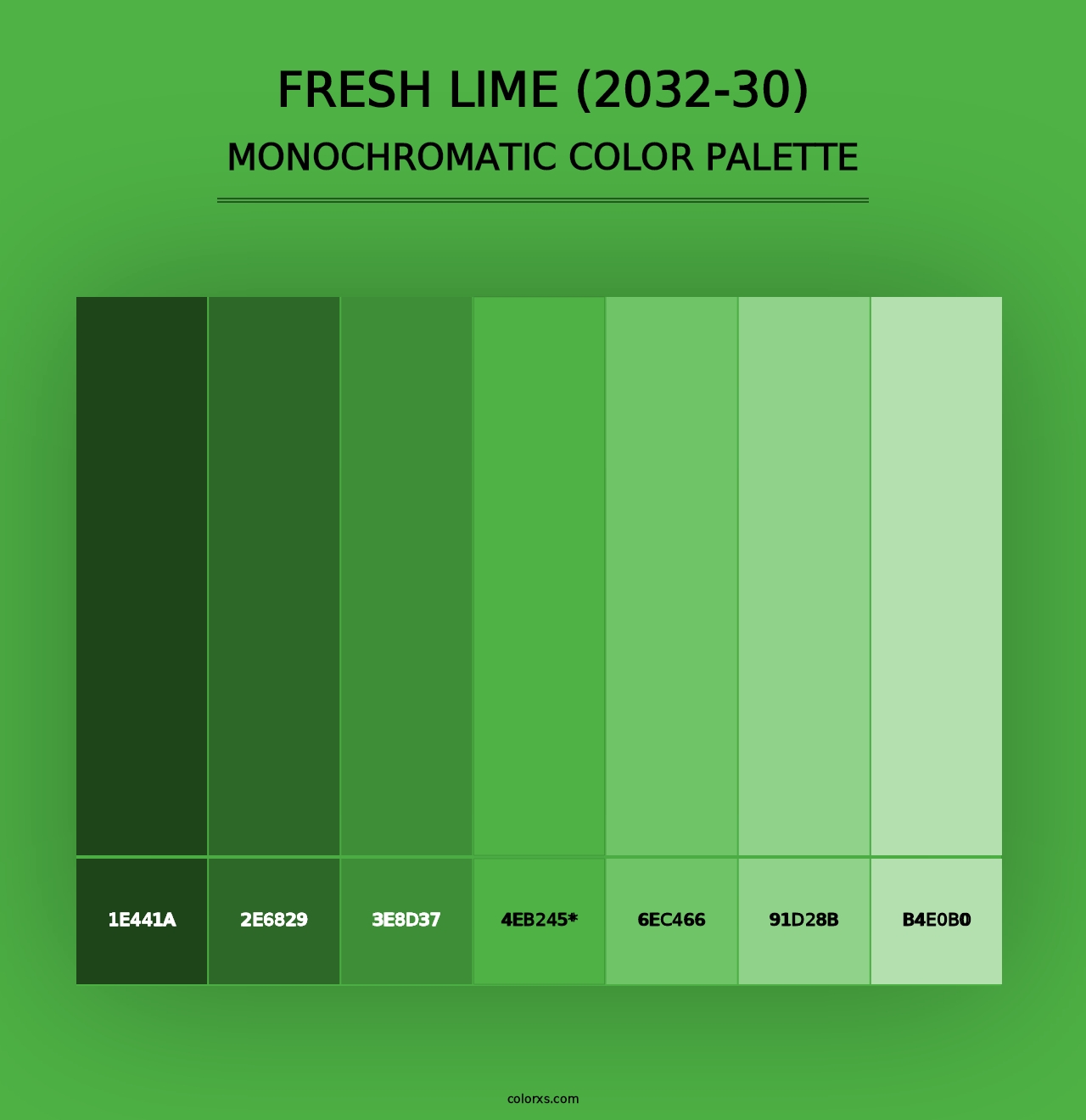 Fresh Lime (2032-30) - Monochromatic Color Palette