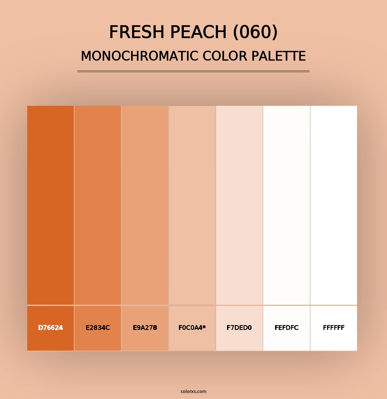 Fresh Peach (060) - Monochromatic Color Palette