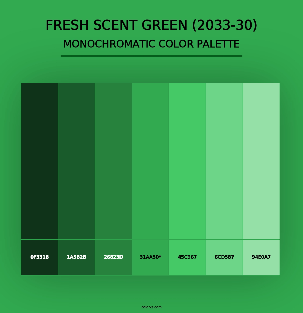 Fresh Scent Green (2033-30) - Monochromatic Color Palette