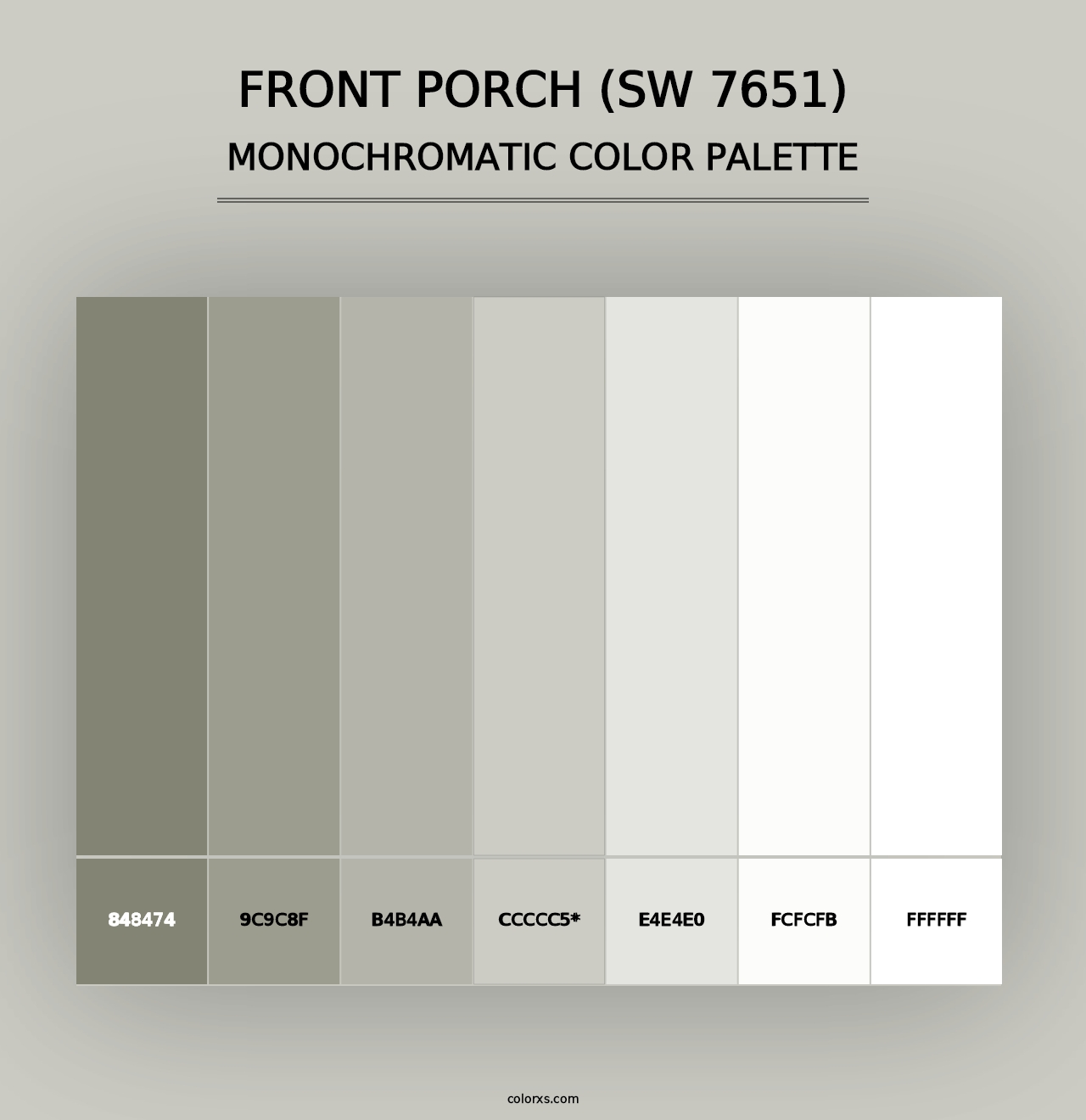 Front Porch (SW 7651) - Monochromatic Color Palette