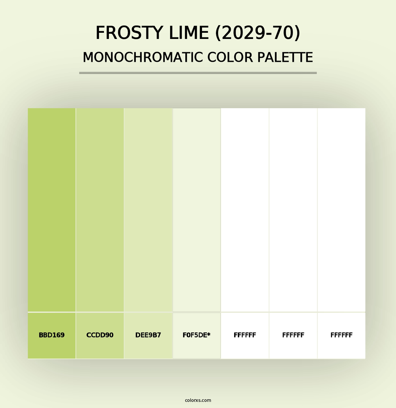 Frosty Lime (2029-70) - Monochromatic Color Palette