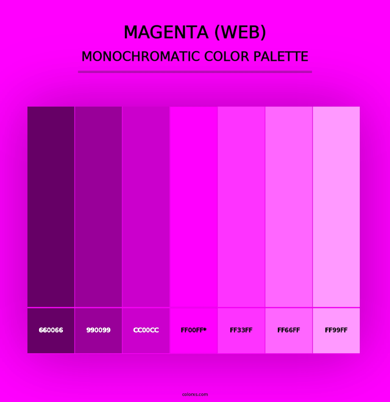 Magenta (Web) - Monochromatic Color Palette