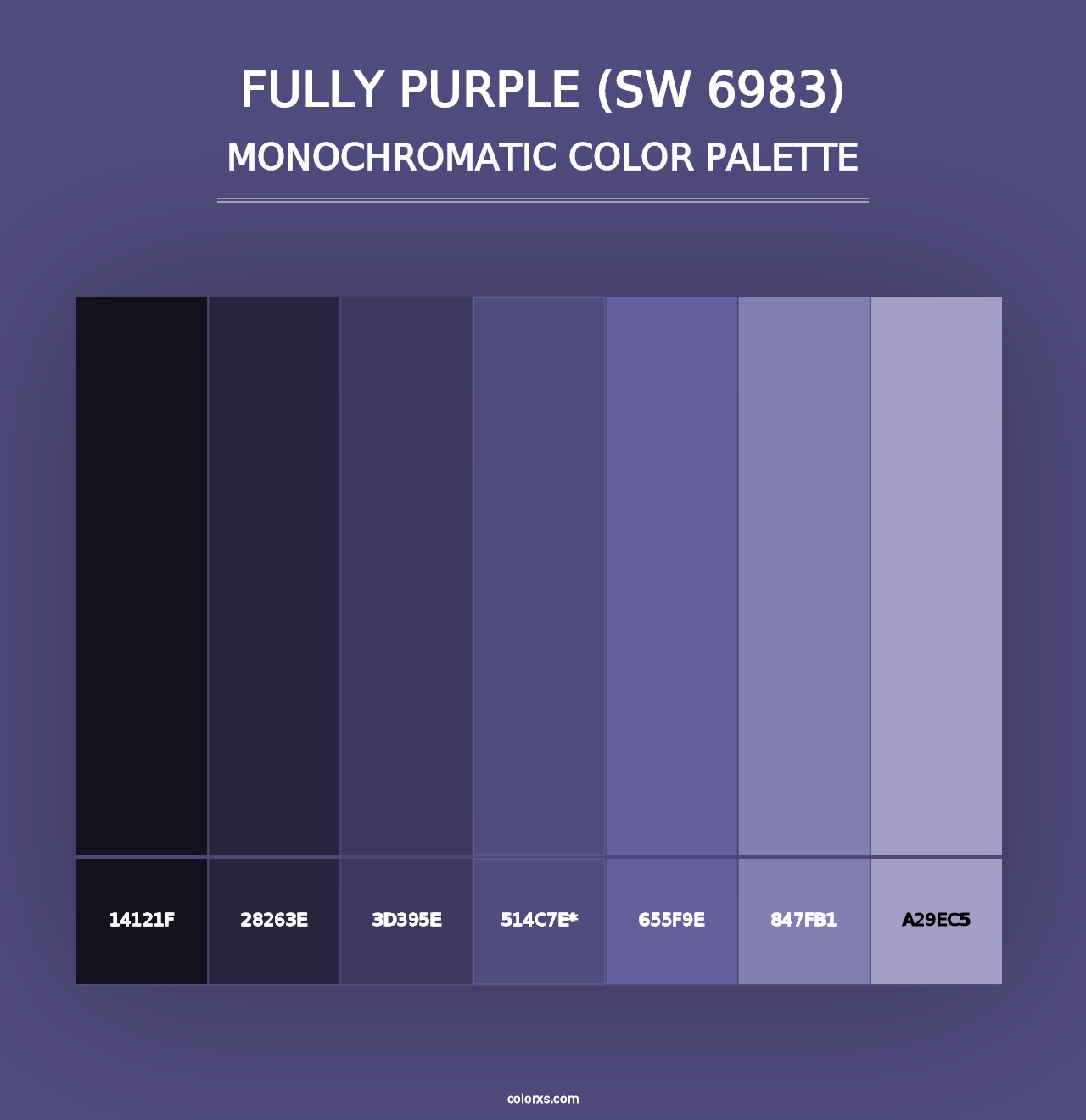 Fully Purple (SW 6983) - Monochromatic Color Palette