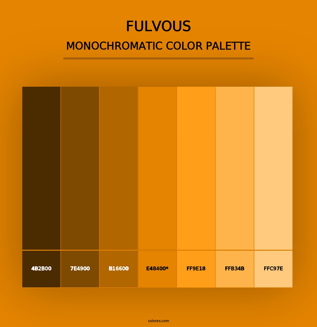 Fulvous - Monochromatic Color Palette