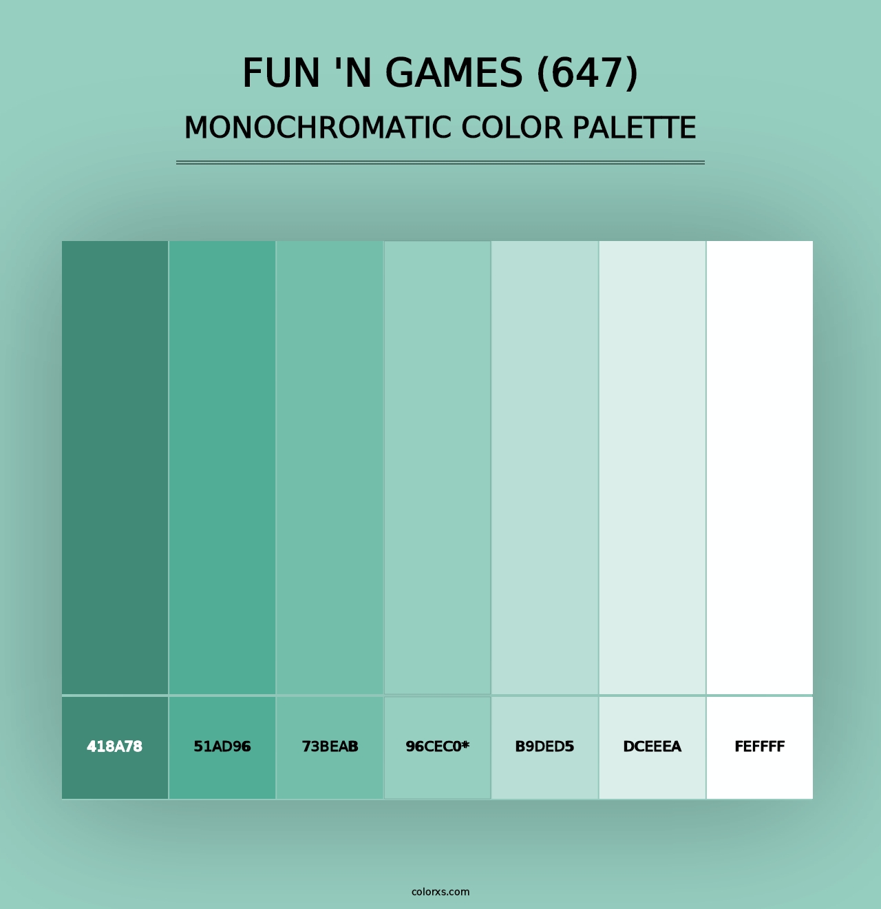 Fun 'n Games (647) - Monochromatic Color Palette