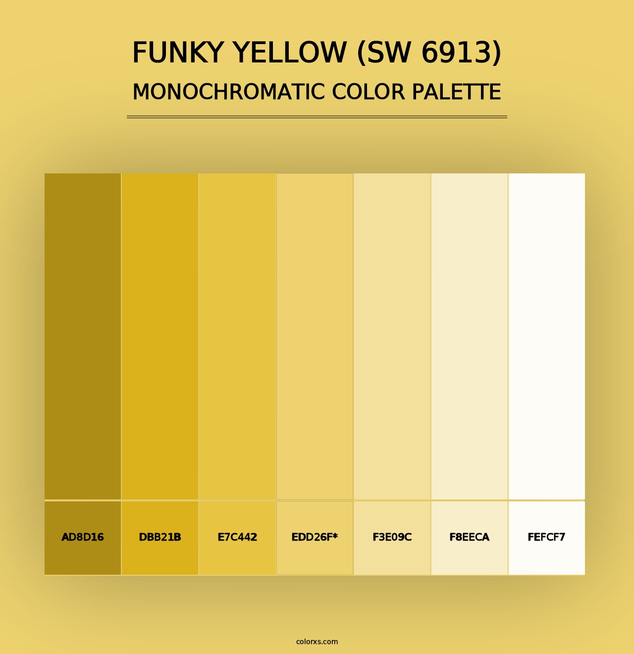 Funky Yellow (SW 6913) - Monochromatic Color Palette