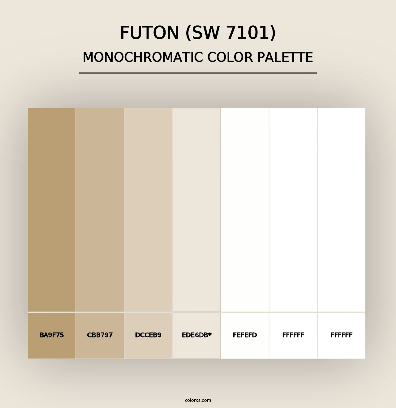 Futon (SW 7101) - Monochromatic Color Palette