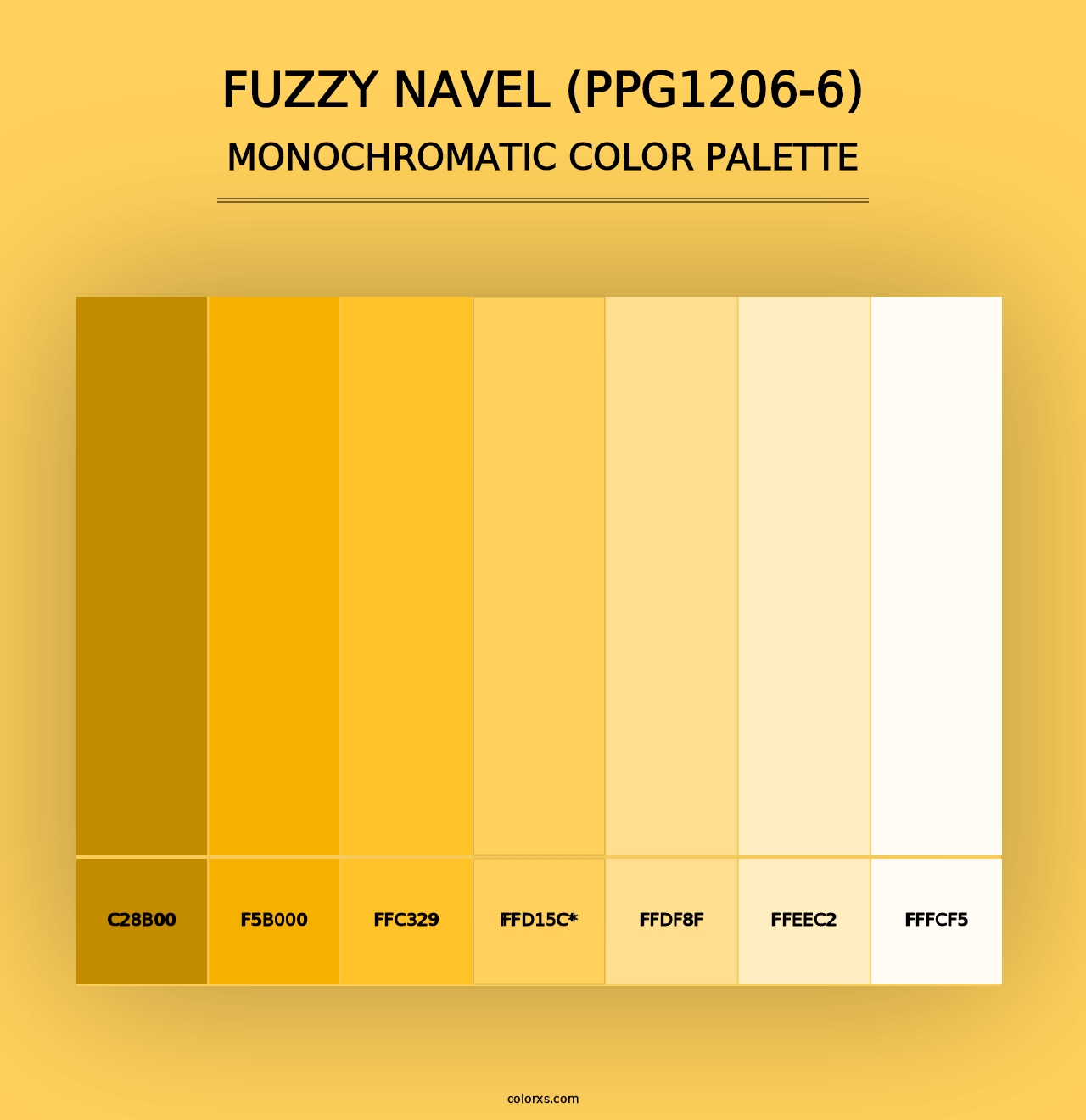 Fuzzy Navel (PPG1206-6) - Monochromatic Color Palette