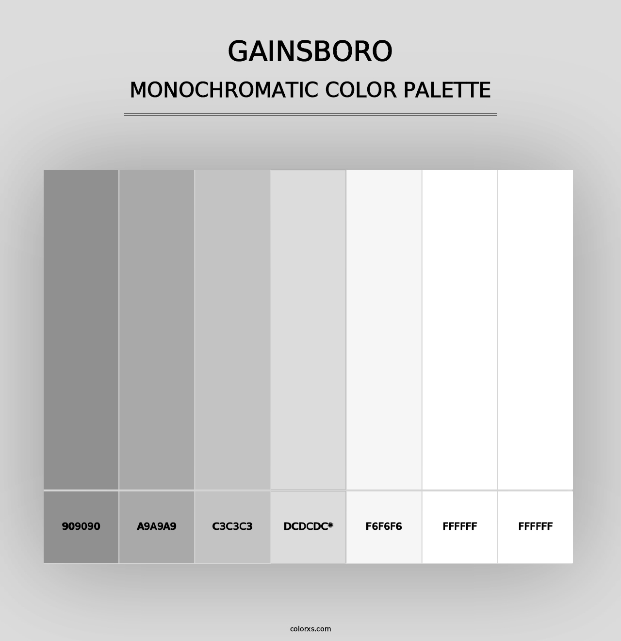 Gainsboro - Monochromatic Color Palette