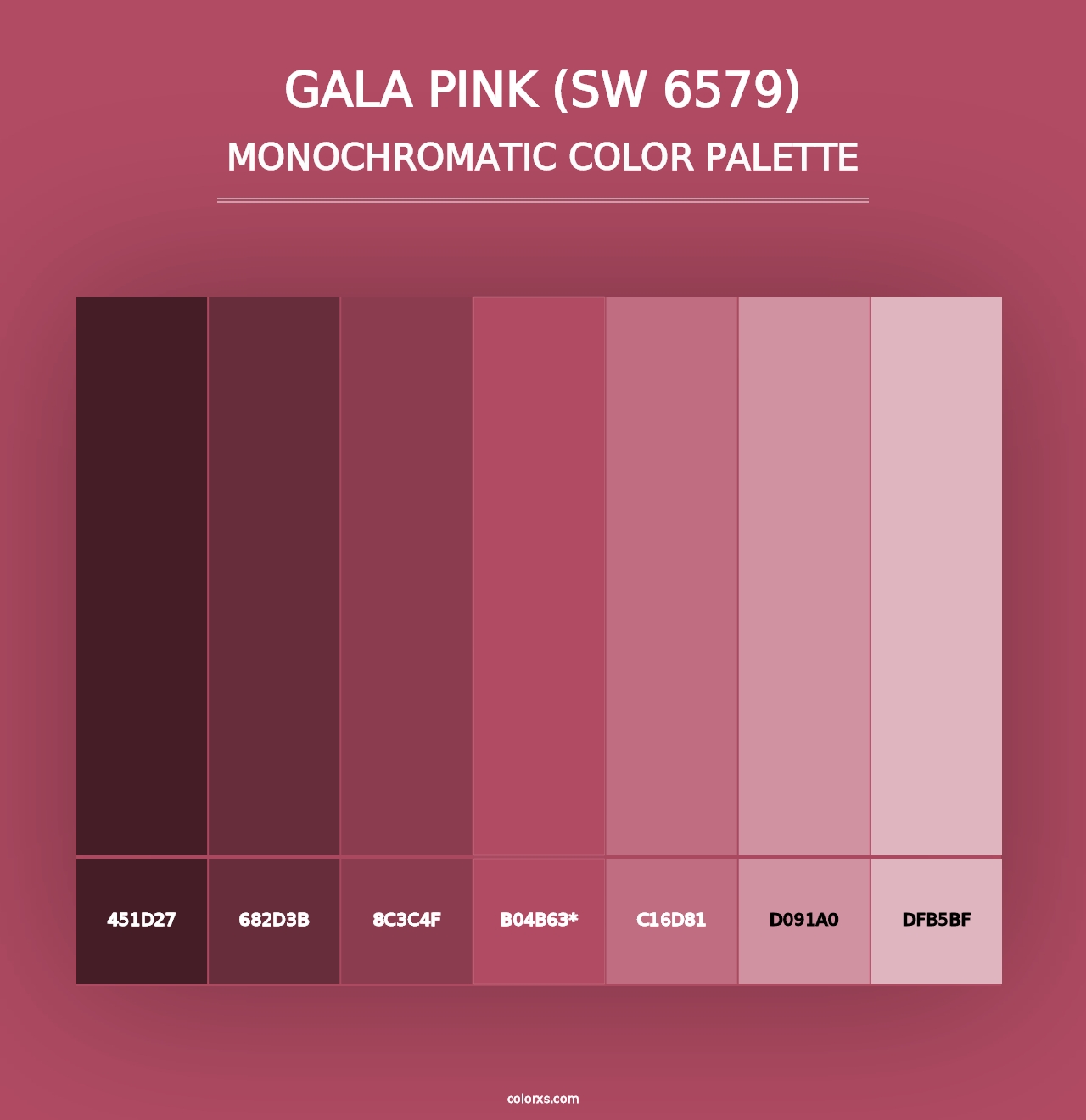 Gala Pink (SW 6579) - Monochromatic Color Palette