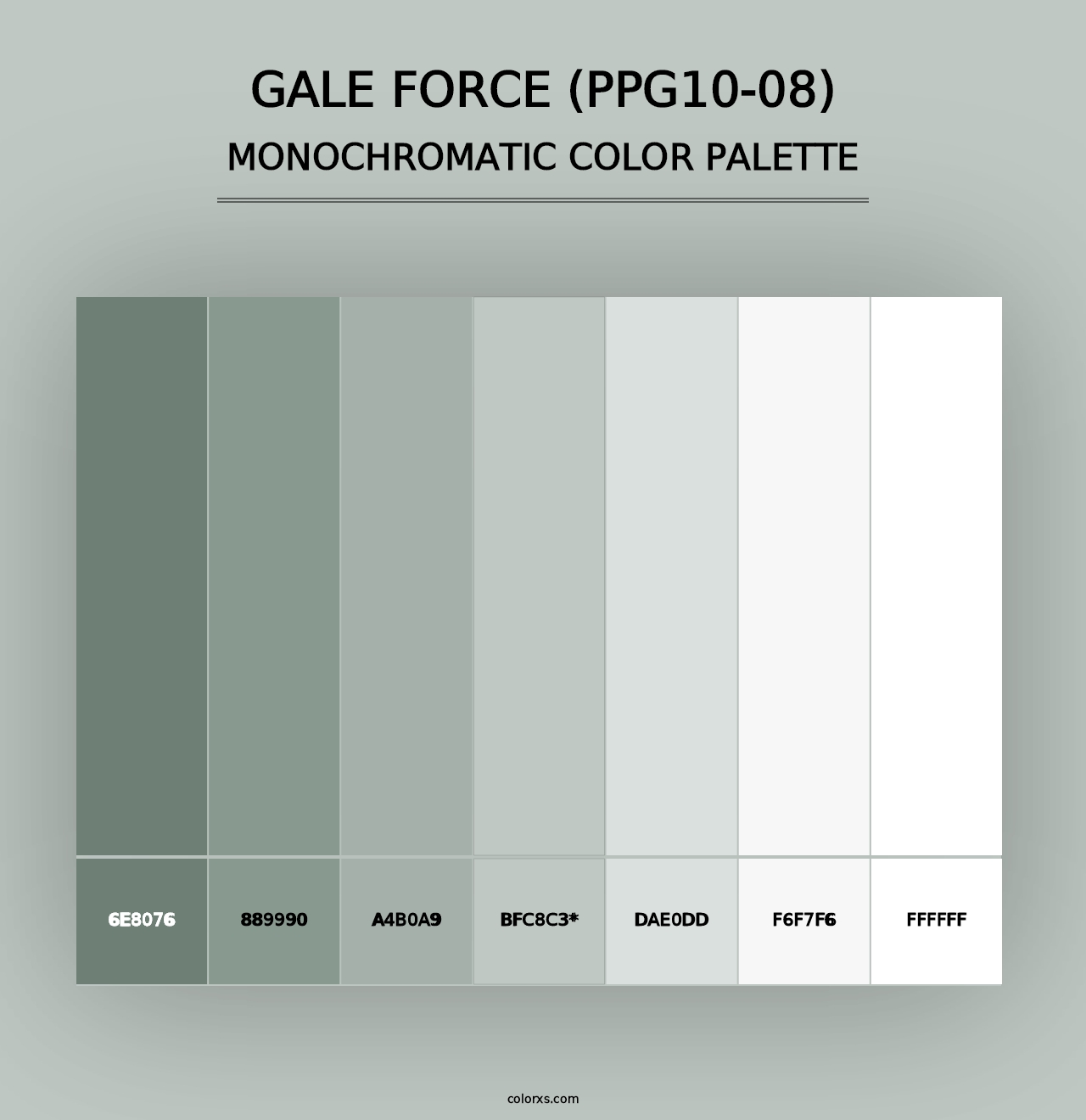 Gale Force (PPG10-08) - Monochromatic Color Palette