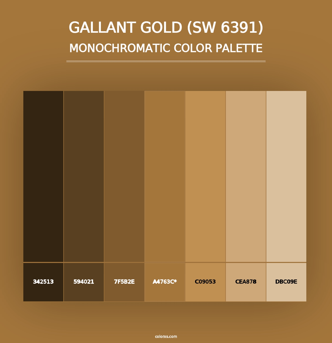 Gallant Gold (SW 6391) - Monochromatic Color Palette