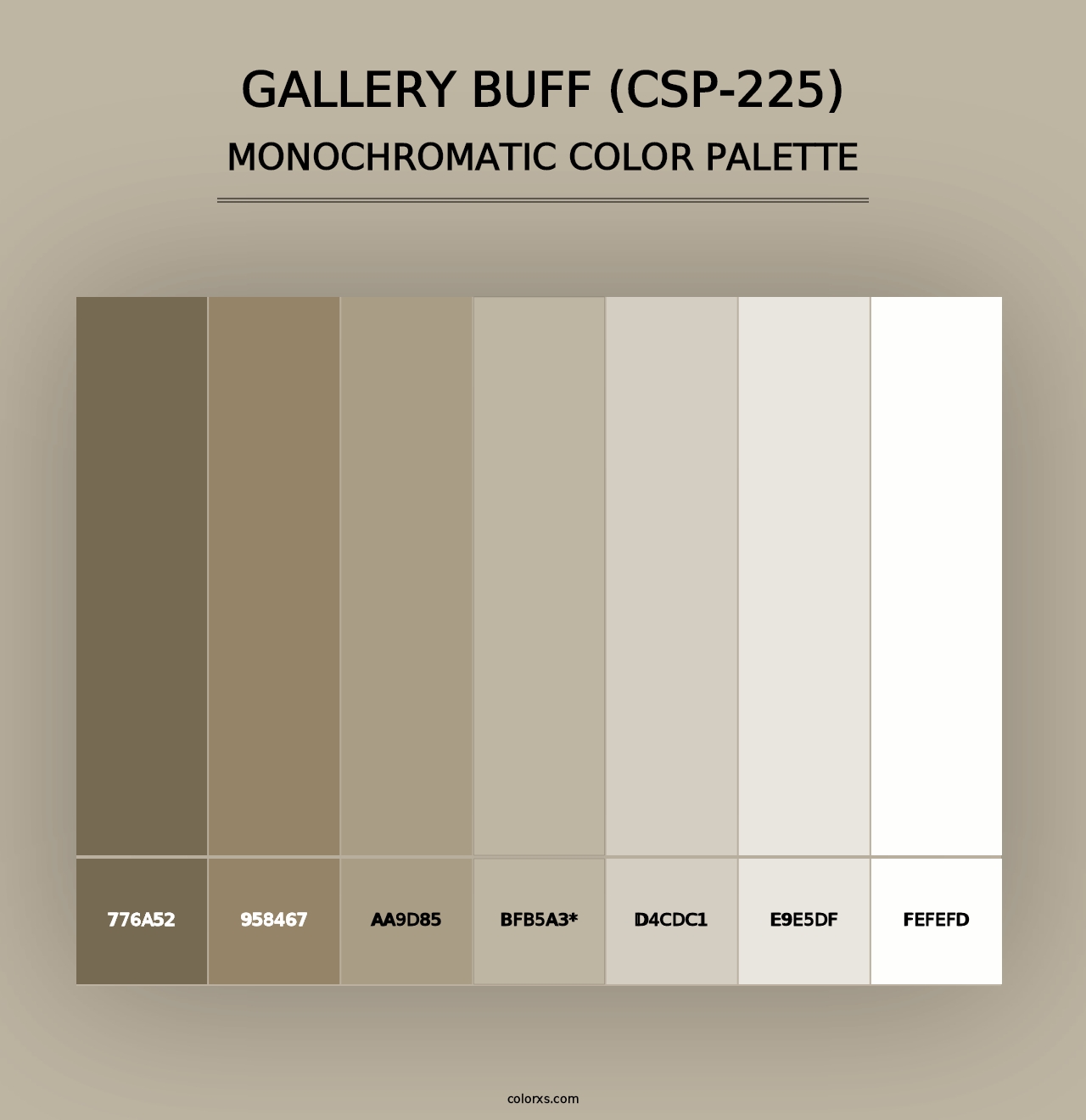 Gallery Buff (CSP-225) - Monochromatic Color Palette