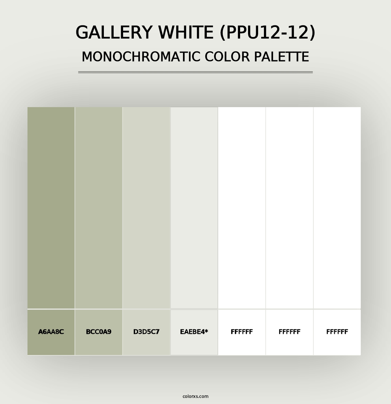 Gallery White (PPU12-12) - Monochromatic Color Palette