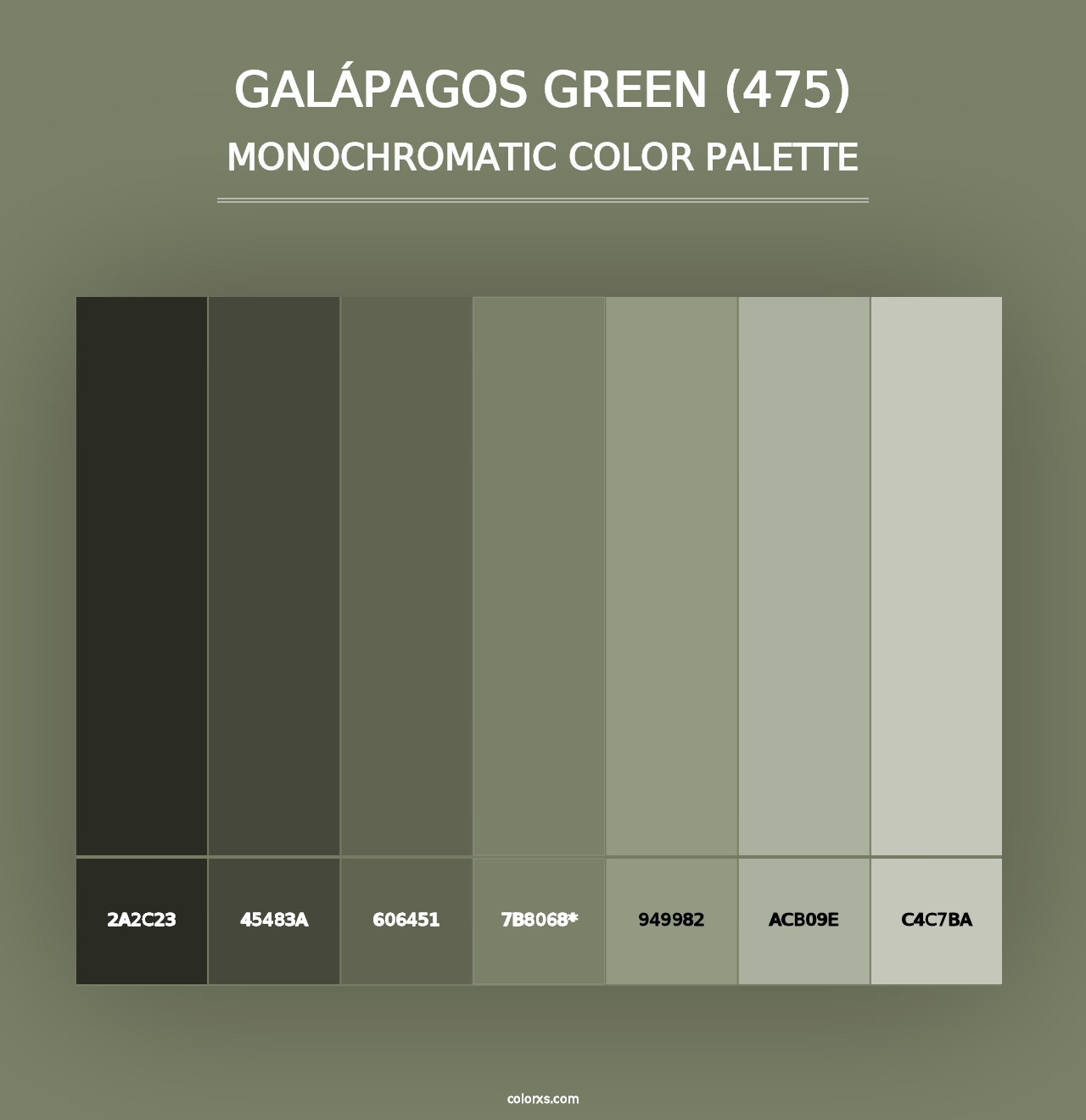 Galápagos Green (475) - Monochromatic Color Palette