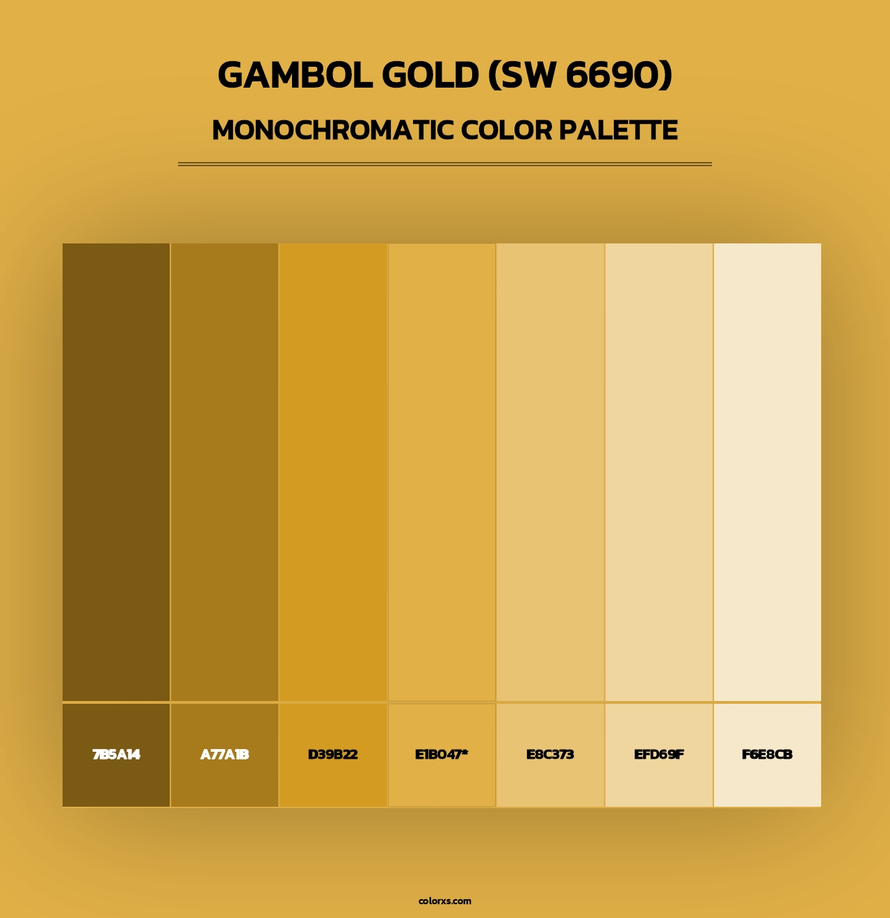 Gambol Gold (SW 6690) - Monochromatic Color Palette