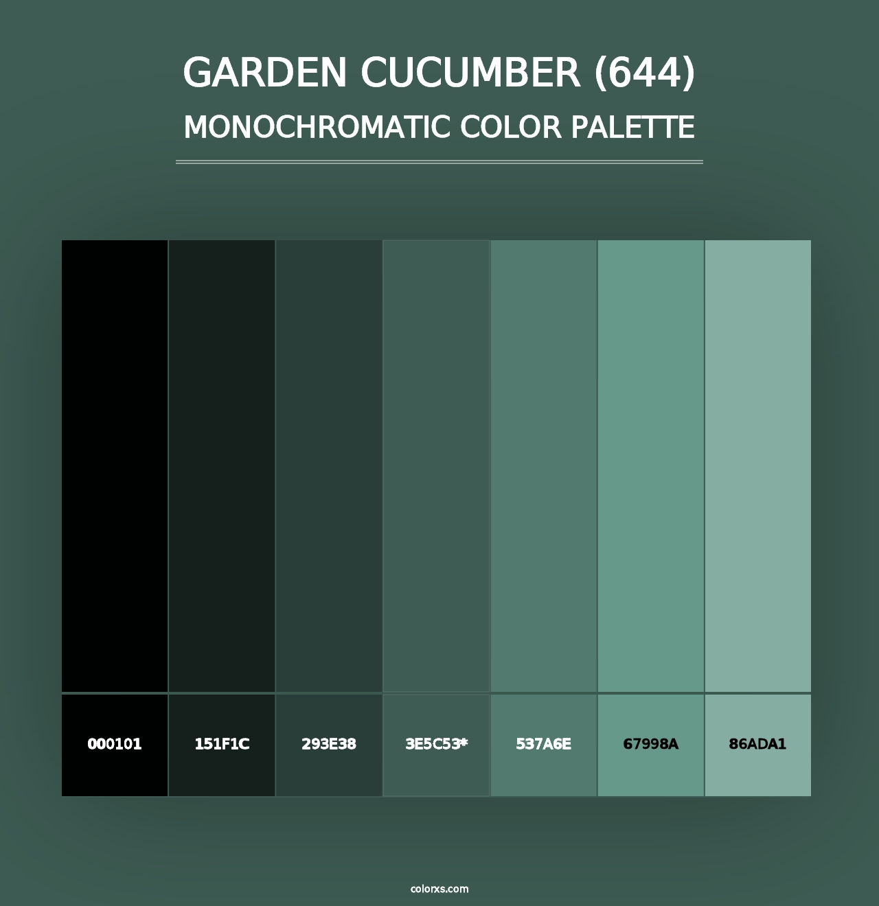 Garden Cucumber (644) - Monochromatic Color Palette