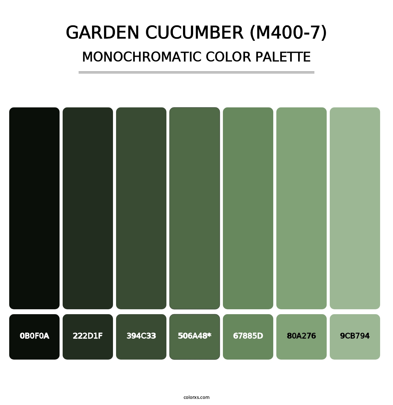 Garden Cucumber (M400-7) - Monochromatic Color Palette