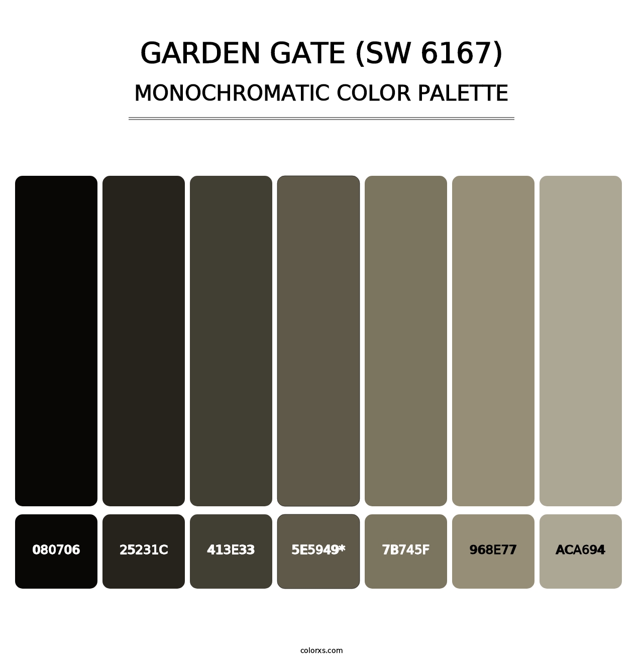 Garden Gate (SW 6167) - Monochromatic Color Palette