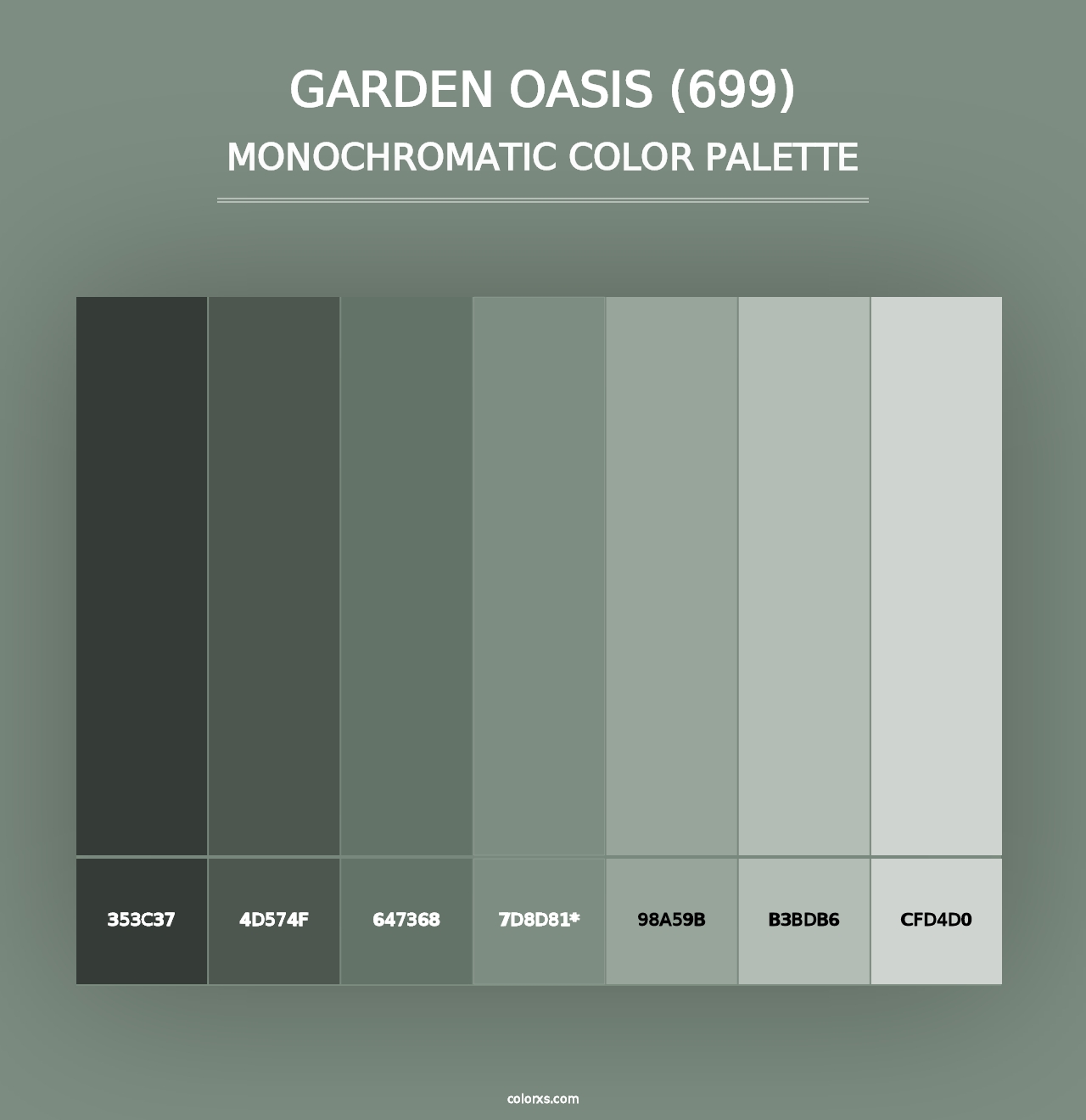 Garden Oasis (699) - Monochromatic Color Palette