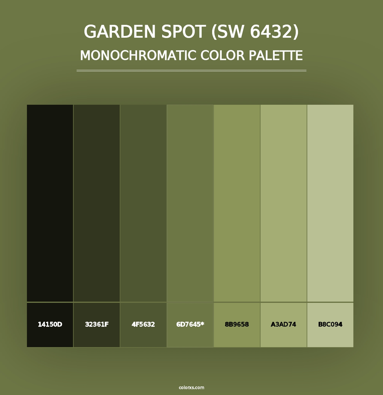 Garden Spot (SW 6432) - Monochromatic Color Palette