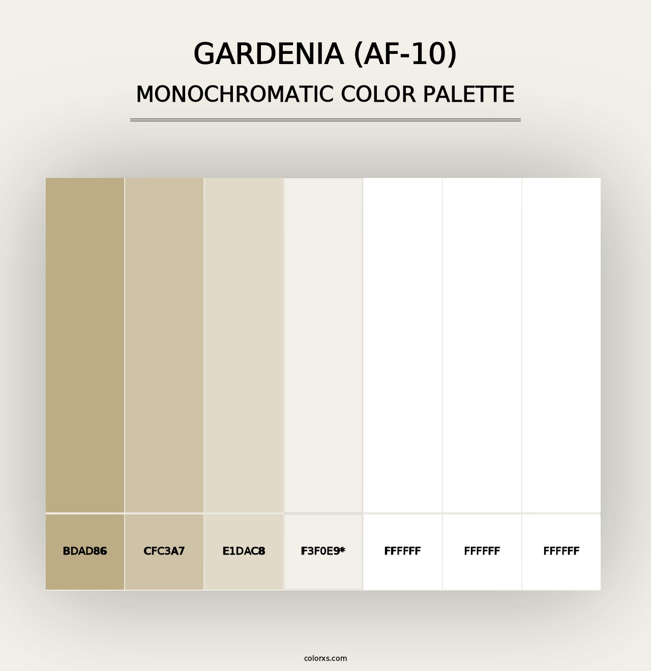 Gardenia (AF-10) - Monochromatic Color Palette