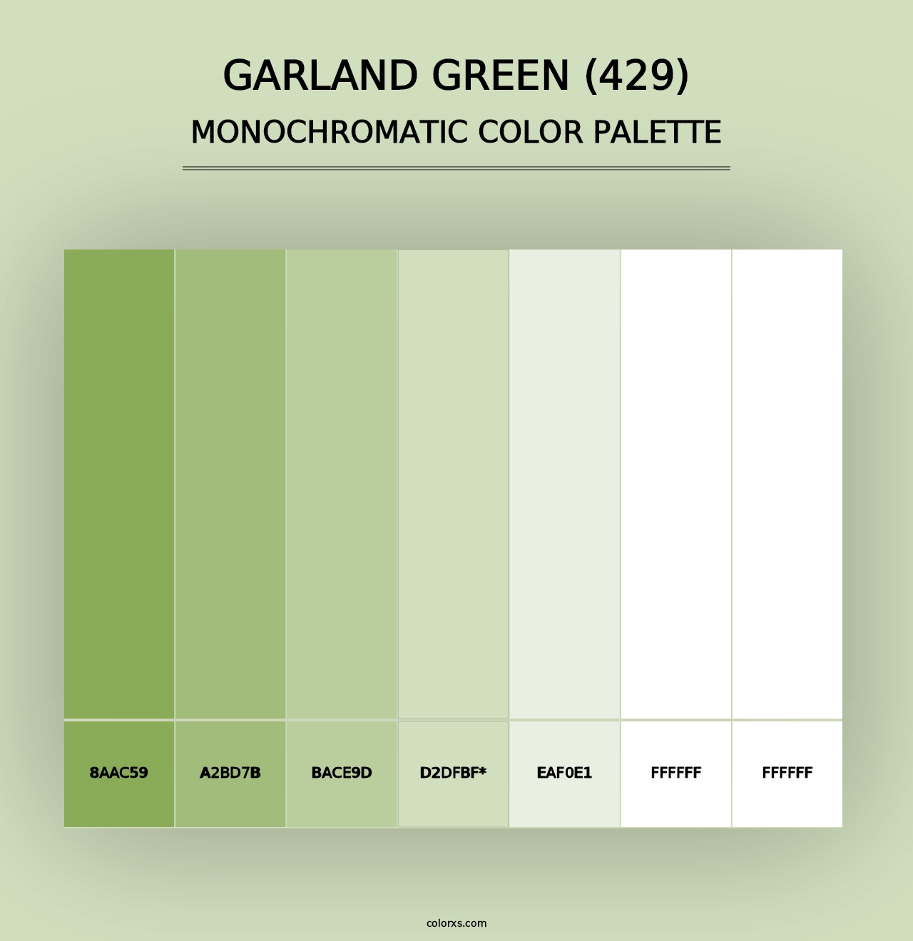 Garland Green (429) - Monochromatic Color Palette