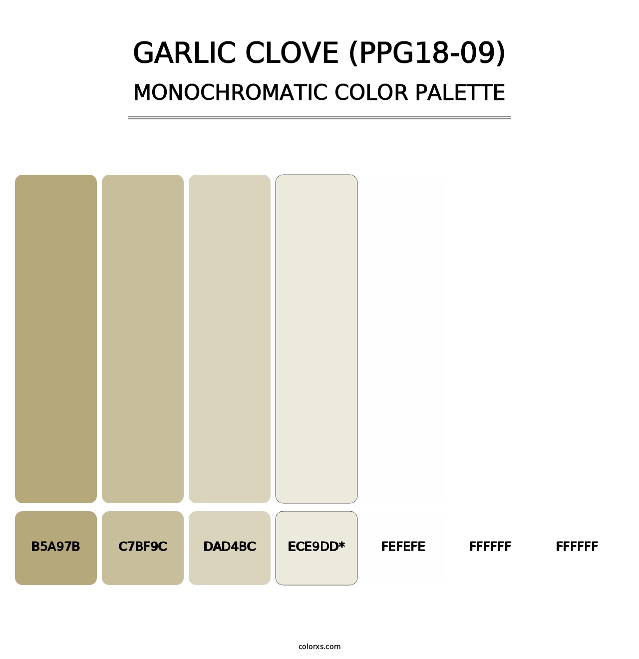 Garlic Clove (PPG18-09) - Monochromatic Color Palette