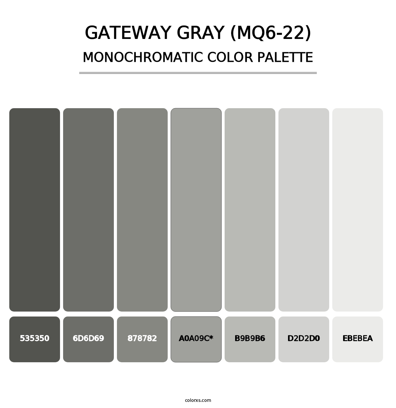 Gateway Gray (MQ6-22) - Monochromatic Color Palette