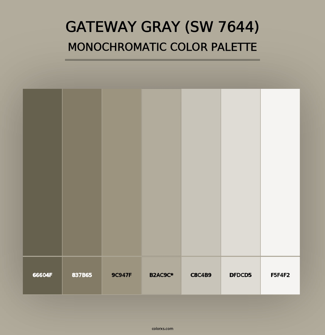 Gateway Gray (SW 7644) - Monochromatic Color Palette