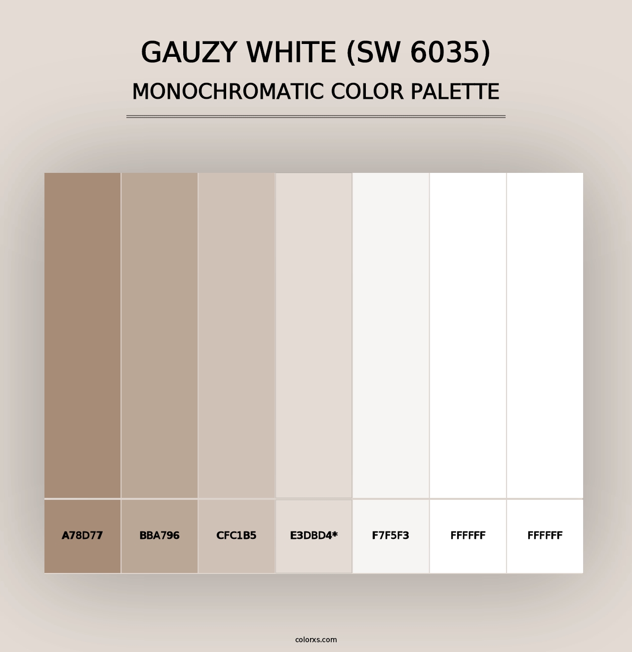 Gauzy White (SW 6035) - Monochromatic Color Palette