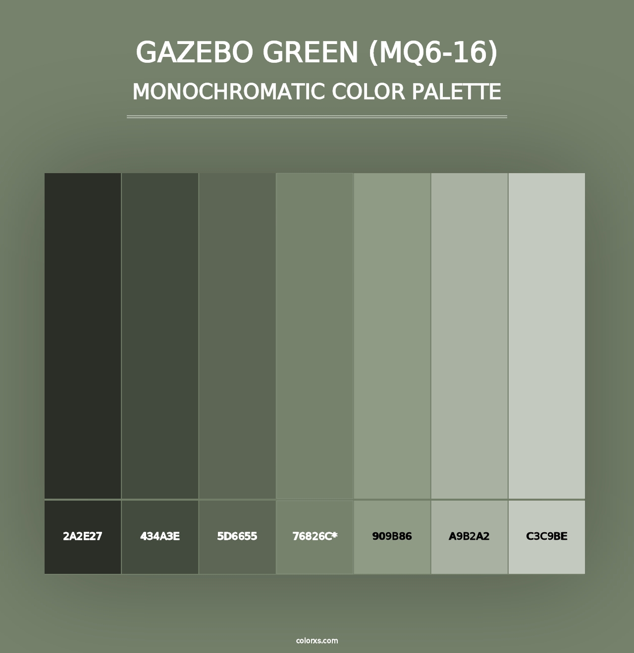 Gazebo Green (MQ6-16) - Monochromatic Color Palette