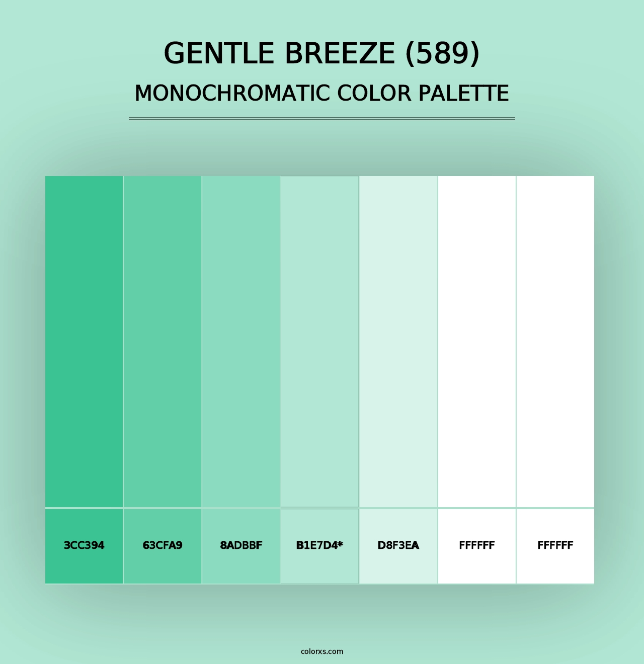 Gentle Breeze (589) - Monochromatic Color Palette