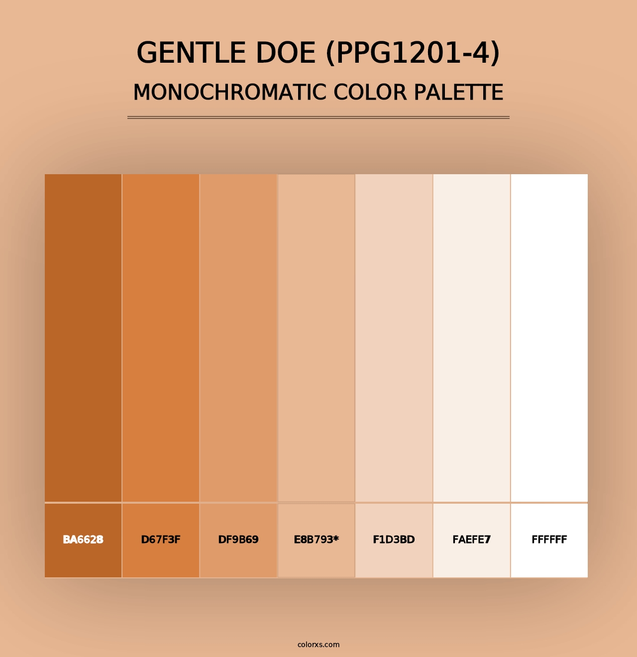 Gentle Doe (PPG1201-4) - Monochromatic Color Palette