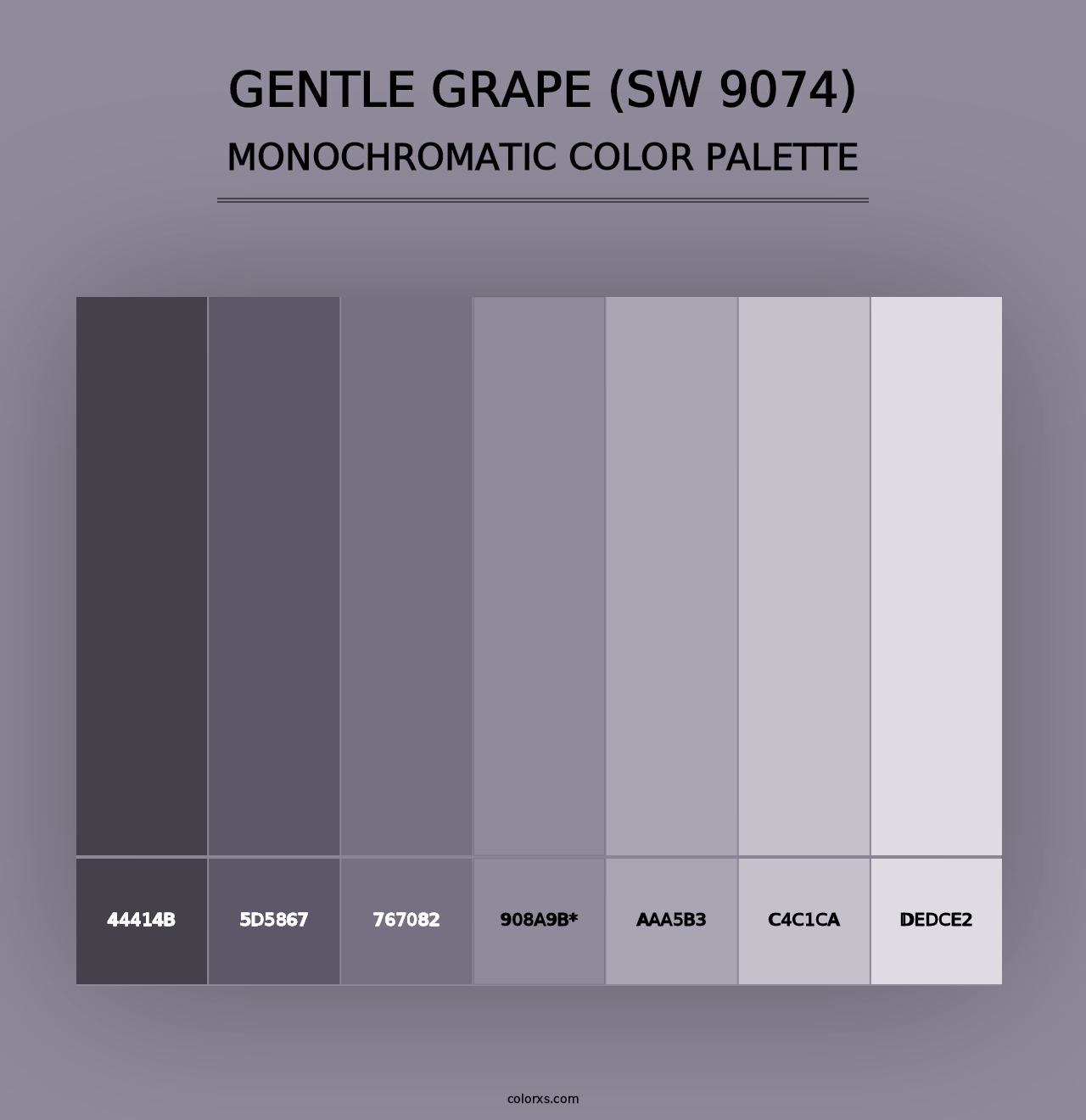 Gentle Grape (SW 9074) - Monochromatic Color Palette