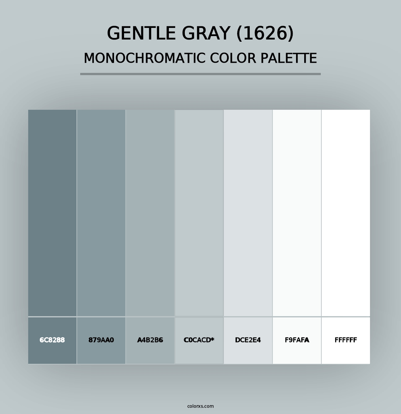 Gentle Gray (1626) - Monochromatic Color Palette