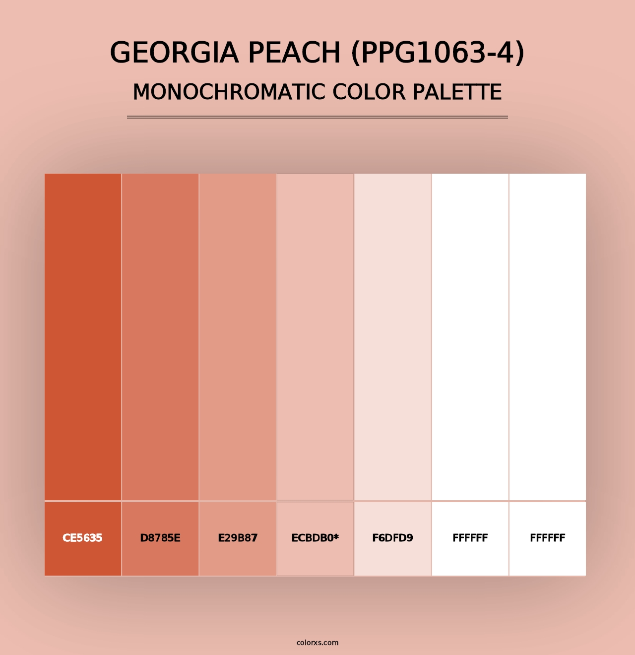 Georgia Peach (PPG1063-4) - Monochromatic Color Palette