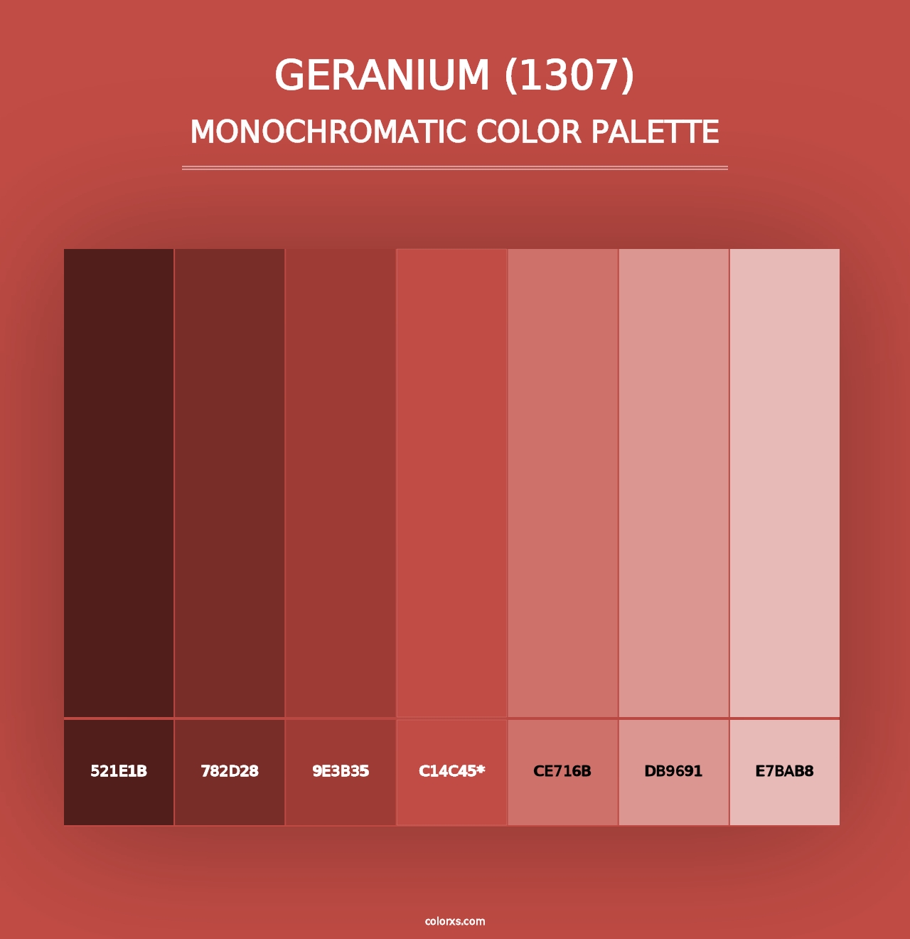 Geranium (1307) - Monochromatic Color Palette