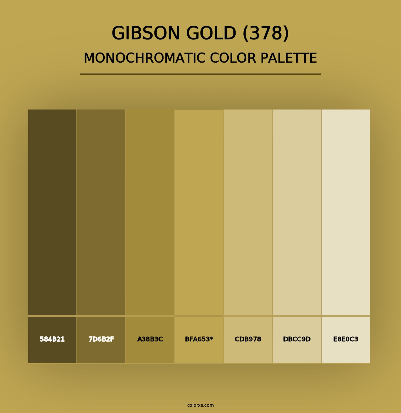 Gibson Gold (378) - Monochromatic Color Palette