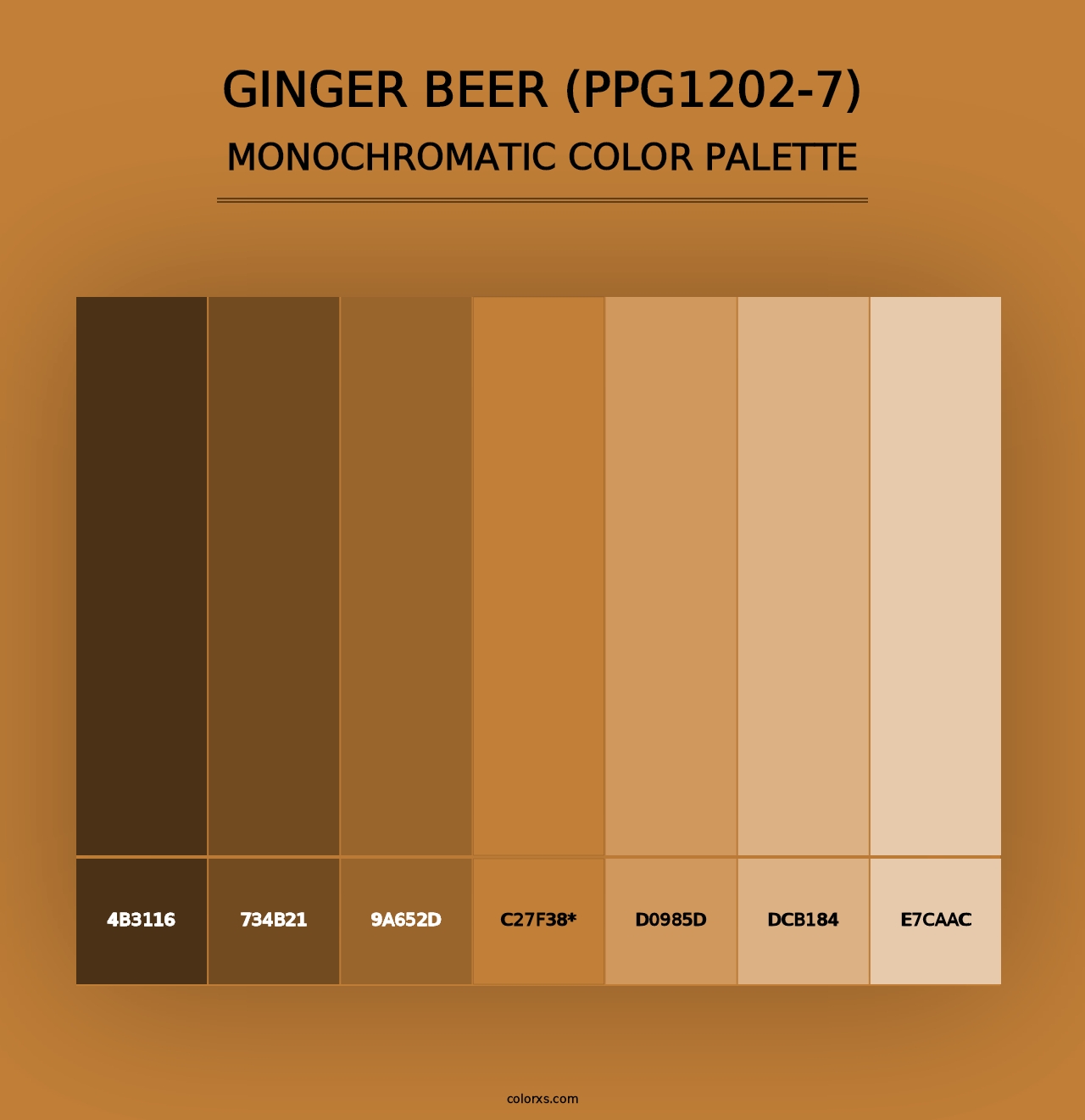 Ginger Beer (PPG1202-7) - Monochromatic Color Palette