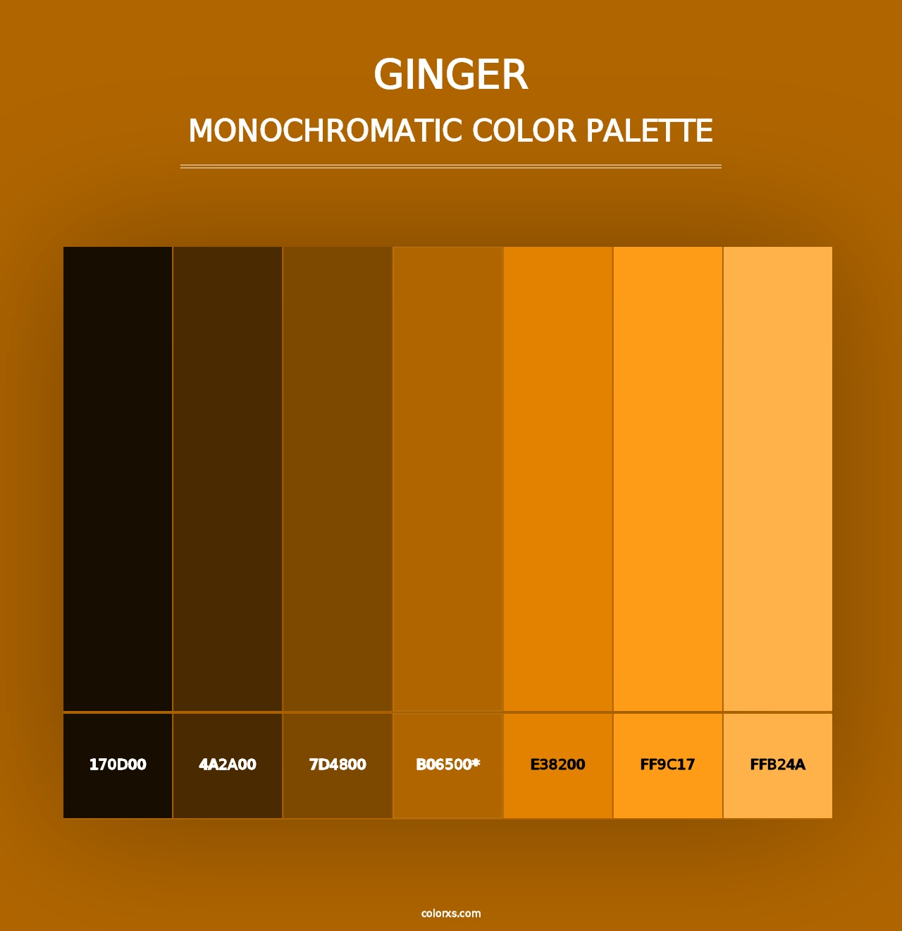 Ginger - Monochromatic Color Palette