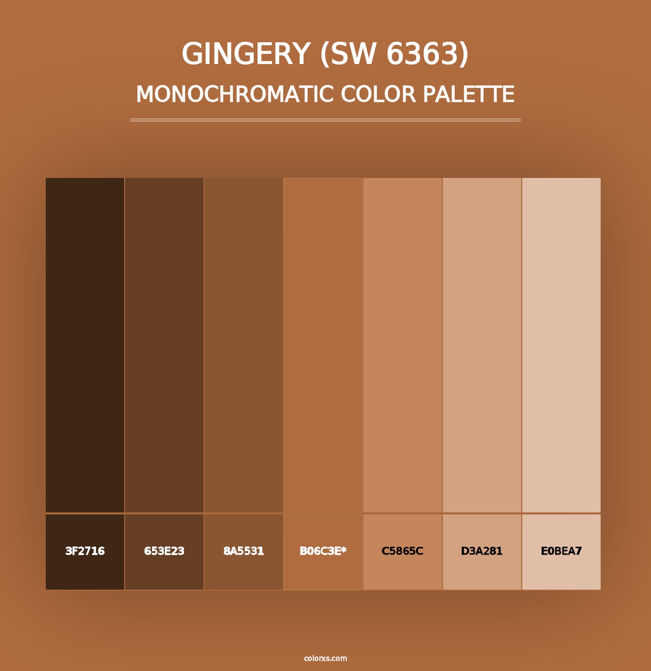 Gingery (SW 6363) - Monochromatic Color Palette