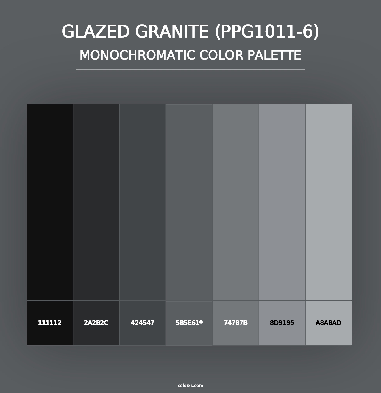 Glazed Granite (PPG1011-6) - Monochromatic Color Palette