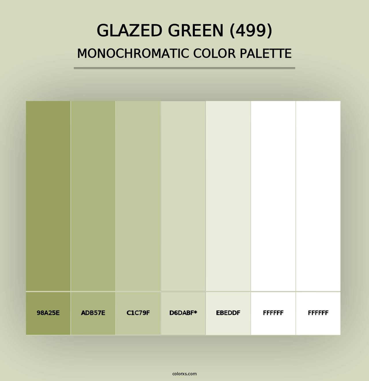 Glazed Green (499) - Monochromatic Color Palette