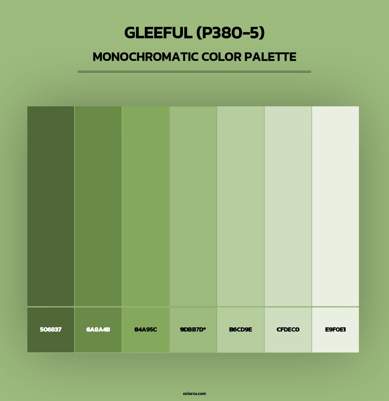 Gleeful (P380-5) - Monochromatic Color Palette