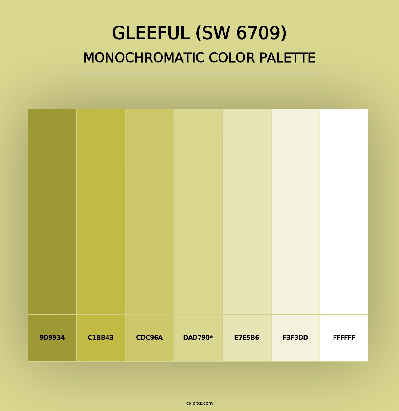 Gleeful (SW 6709) - Monochromatic Color Palette