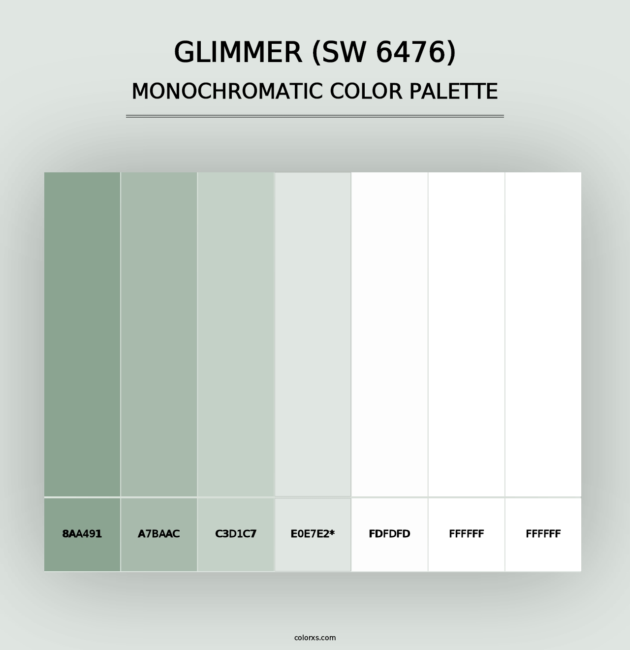 Glimmer (SW 6476) - Monochromatic Color Palette