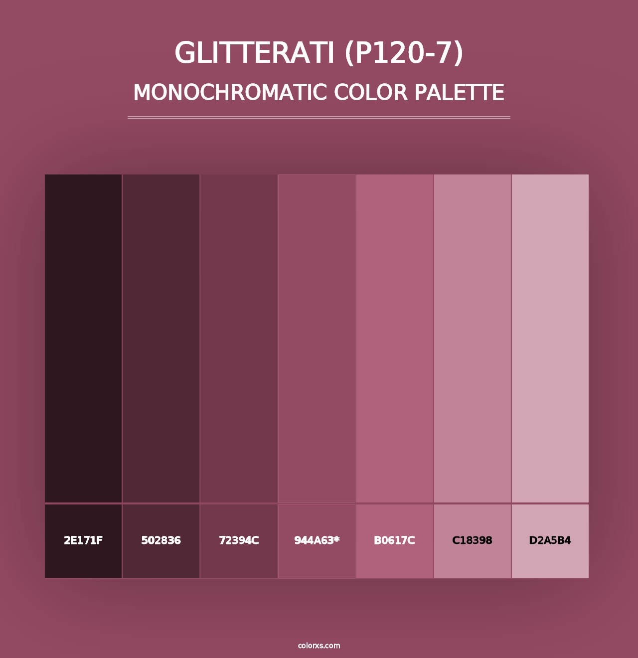 Glitterati (P120-7) - Monochromatic Color Palette