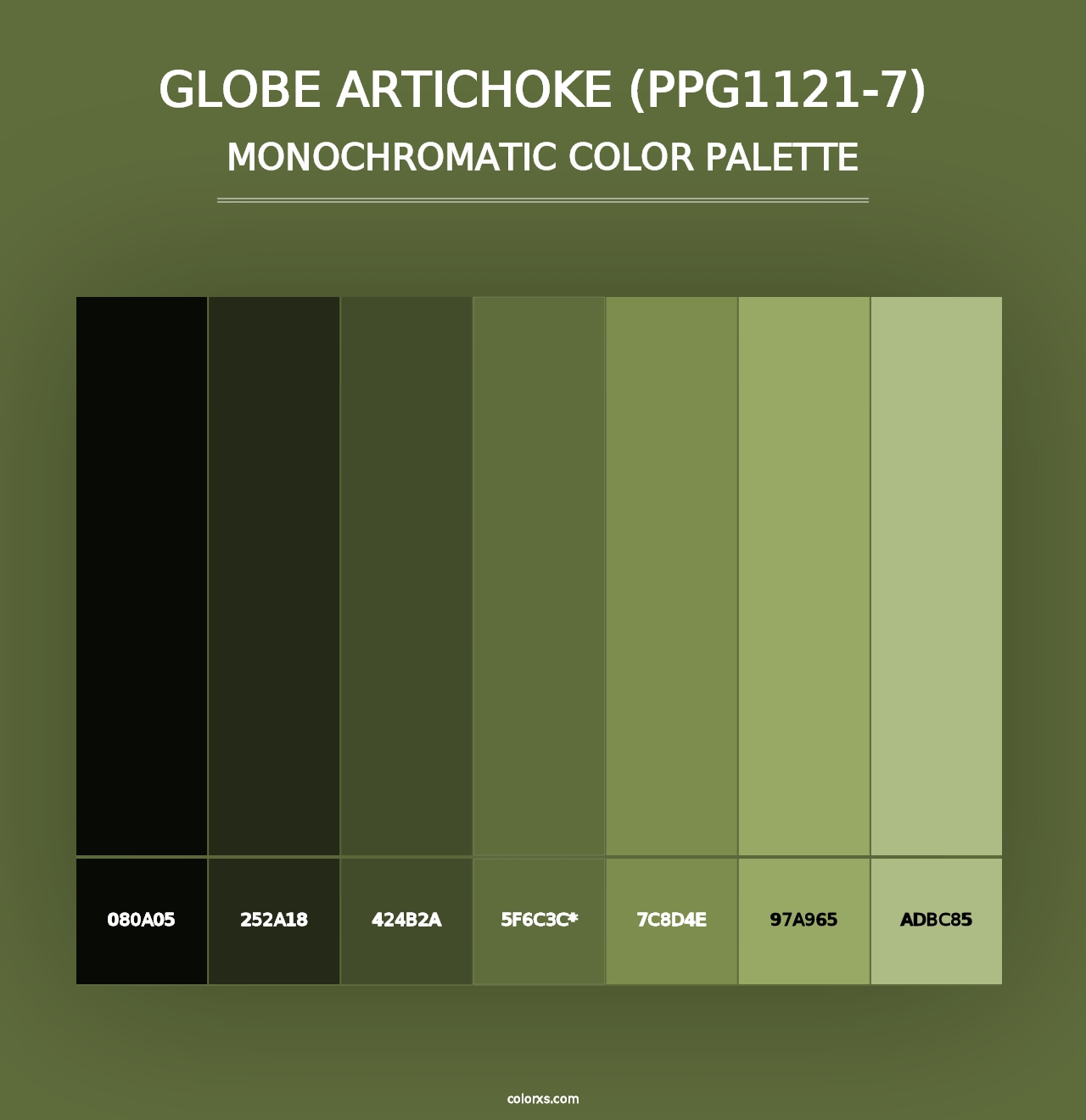 Globe Artichoke (PPG1121-7) - Monochromatic Color Palette