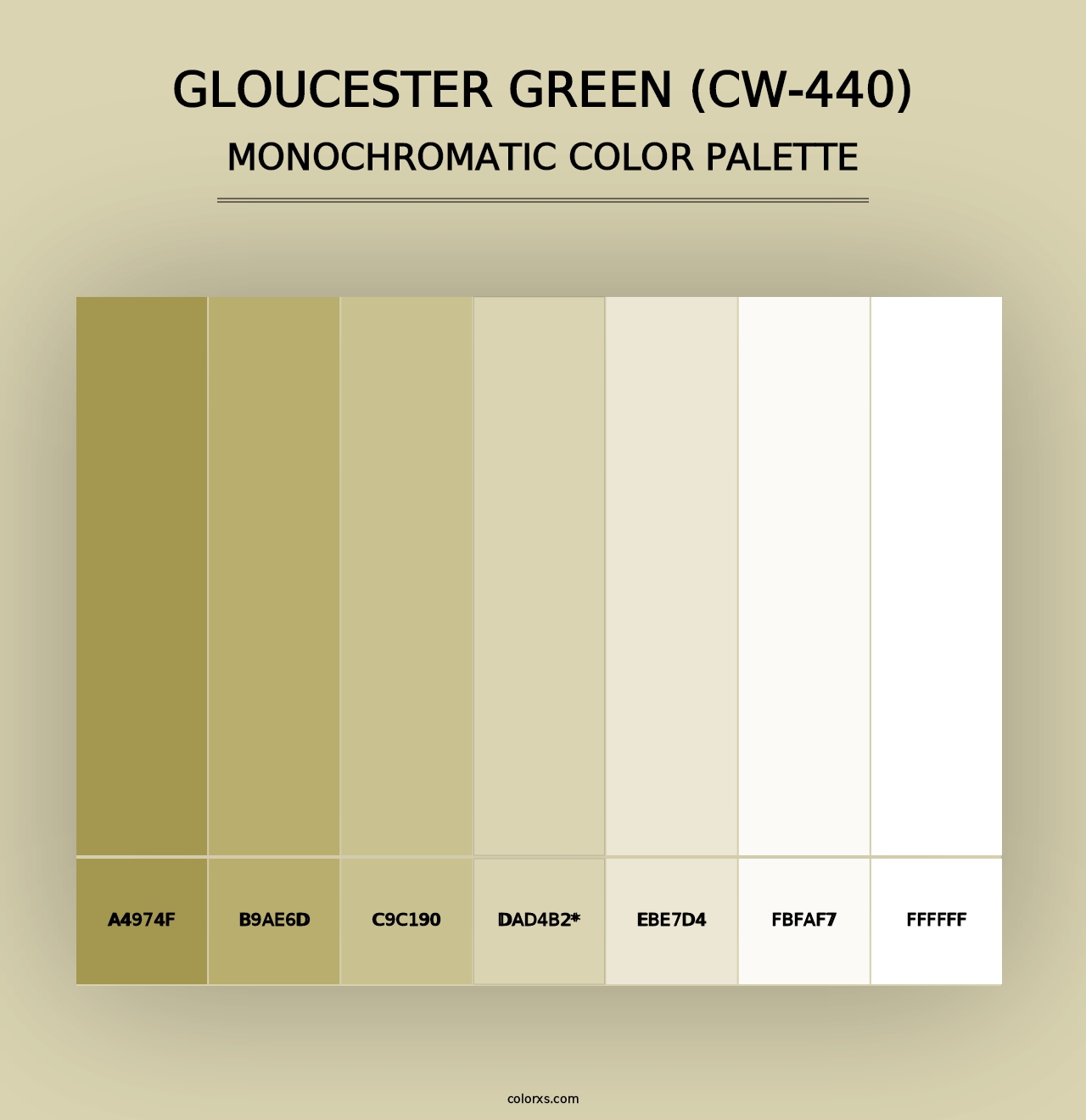 Gloucester Green (CW-440) - Monochromatic Color Palette